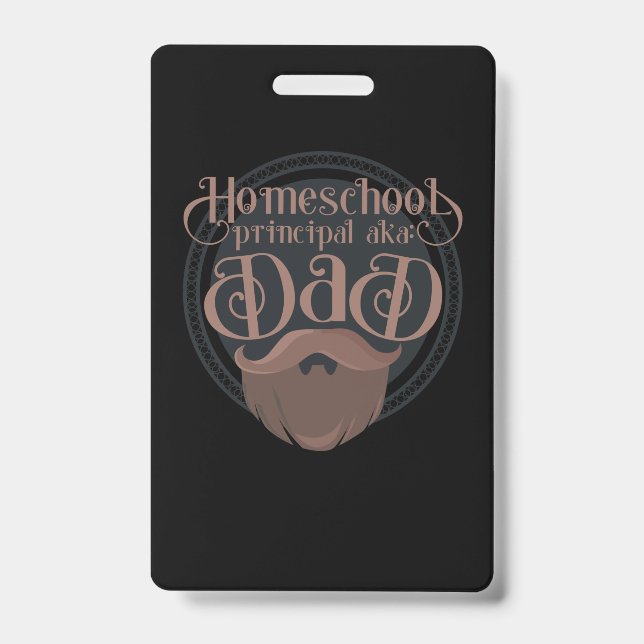 Badge Cadeau drôle pour papa d'école à la maison Princip (Avant)
