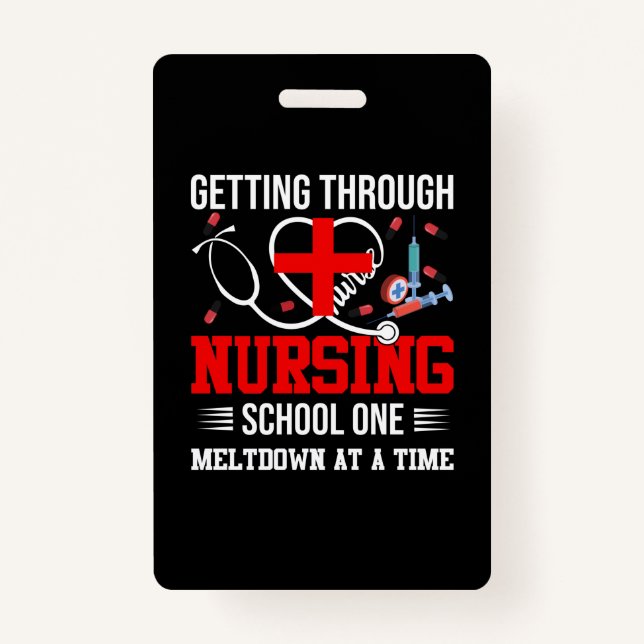 Badge Cadeau infirmière | Passer par l'école de soins in (Devant)