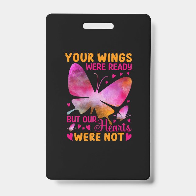 Badge Cadeau Papillon | Nos ailes étaient prêtes (Avant)