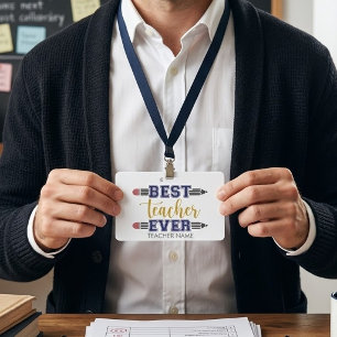 Badge Cadeau personnalisé Meilleur Enseignant - Cadeau P
