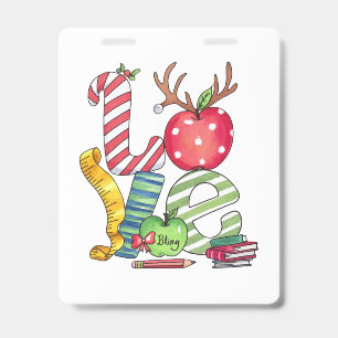 Badge Cadeau pour l'enseignant Crayon Pomme d'amour