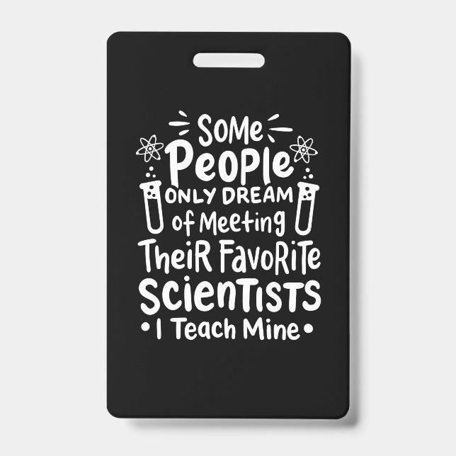 Badge Cadeau pour scientifique | J'enseigne mes scientif (Avant)