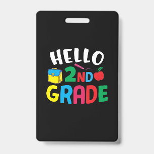 Badge Cadeaux 2e Enseignant Bonjour 2e année