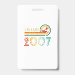 Badge Cadeaux d'anniversaire de style vintage pour 2007