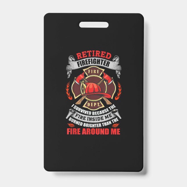 Badge Cadeaux De Retraite Des Pompiers Pour Hommes 2021  (Avant)