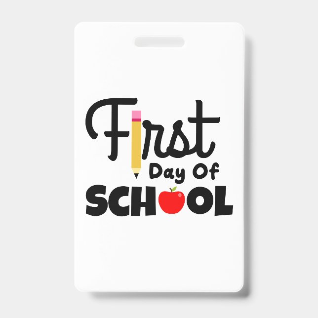 Badge Cadeaux Enseignant | Premier Jour D'école (Avant)