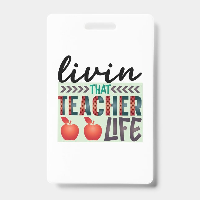 Badge Cadeaux Enseignant | Vivre Cette Vie D'enseignant (Avant)
