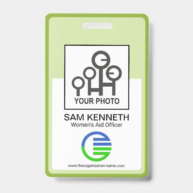 Badge Cadre de bordure verte infirmière employée de l'en (Avant)