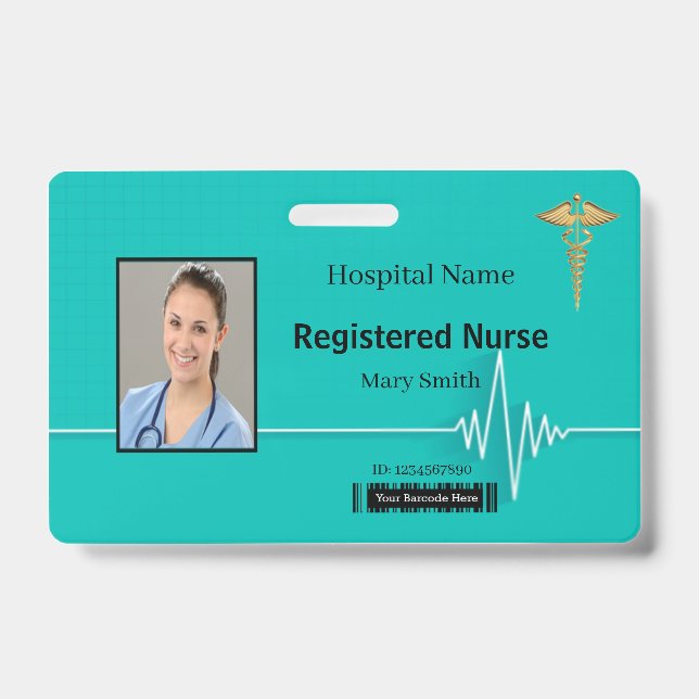 Badge Caducée Identification médicale à fréquence cardia (Avant)