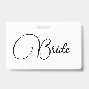 Badge Calligraphie élégante personnalisée pour la mariée