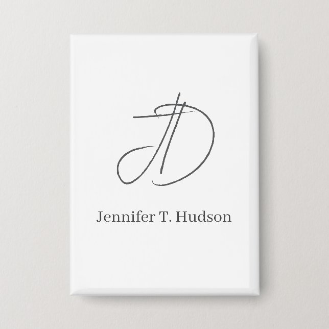 Badge Calligraphie tendance monogramme classique  (Recto)