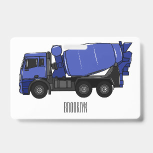 Badge Camion de transport de mélange de béton dessin ani
