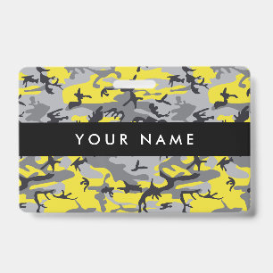 Badge Camo jaune et gris, Camouflage, Militaire, Armée