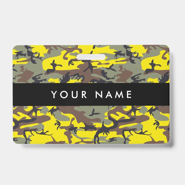 Badge Camo jaune et marron, Camouflage, Militaire, Armée (Avant)
