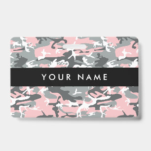 Badge Camo rose et gris, Camouflage, Militaire, Armée