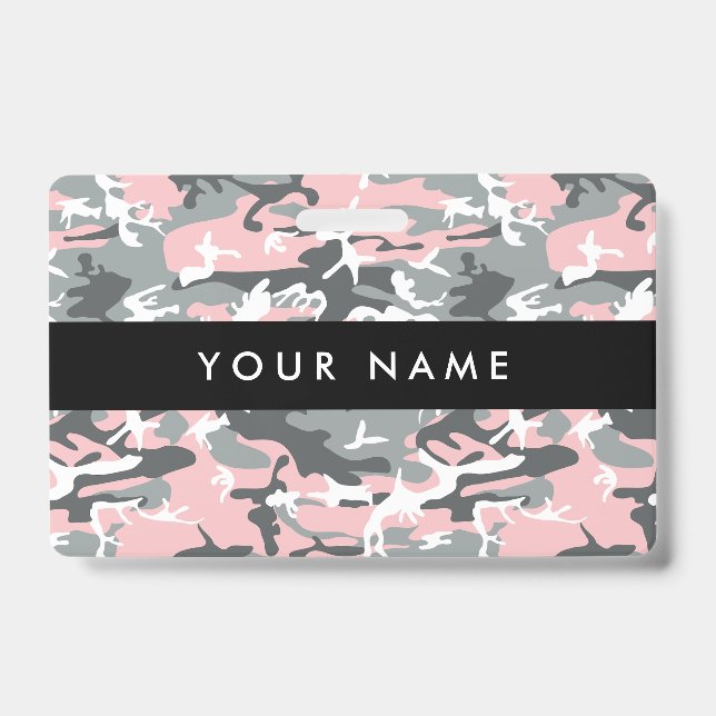 Badge Camo rose et gris, Camouflage, Militaire, Armée (Avant)