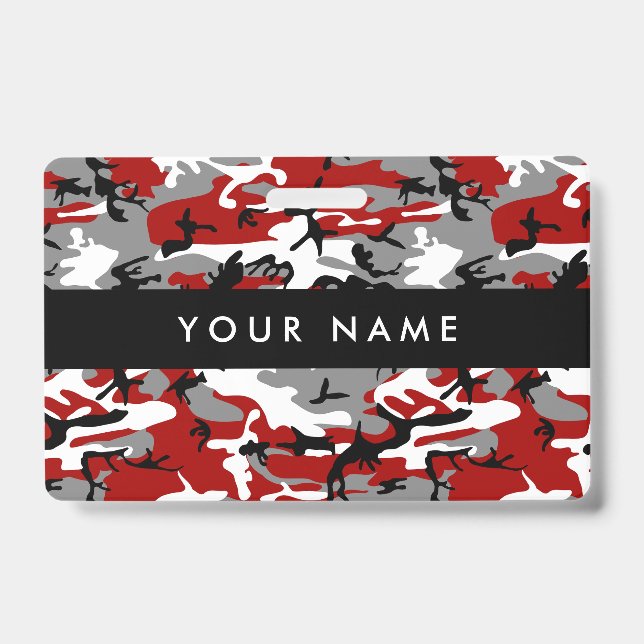 Badge Camo rouge et gris, Camouflage, Militaire, Armée (Avant)