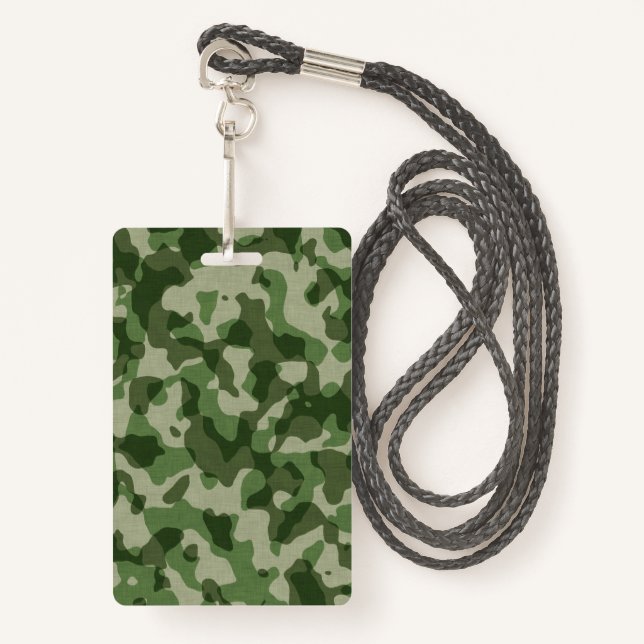 Badge Camo vert (Devant avec lanière)