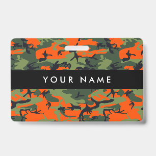 Badge Camo Vert et Orange, Camouflage, Militaire, Armée