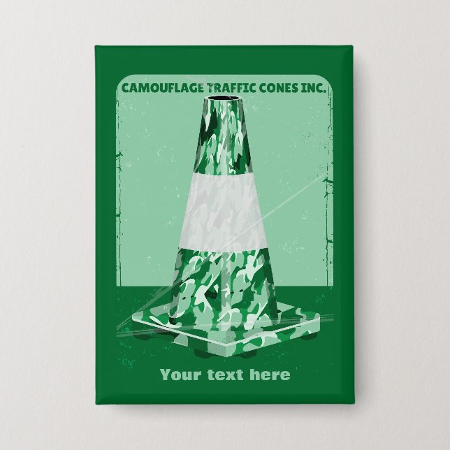 Badge Camouflage rd cône drôle de cône de circulation (Recto)