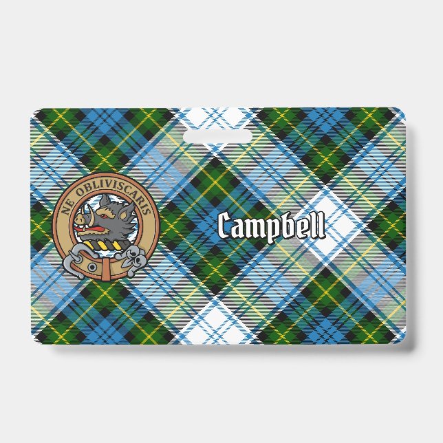 Badge Campbell Crest au-dessus de Tartan (Face)