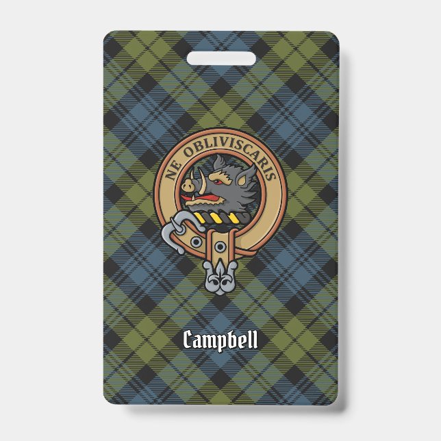 Badge Campbell Crest sur Tartan (Avant)