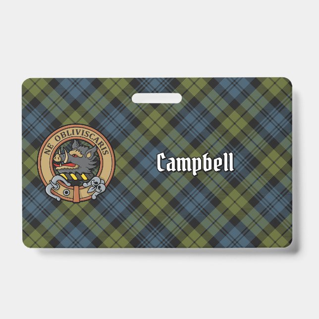 Badge Campbell Crête sur Tartan (Avant)