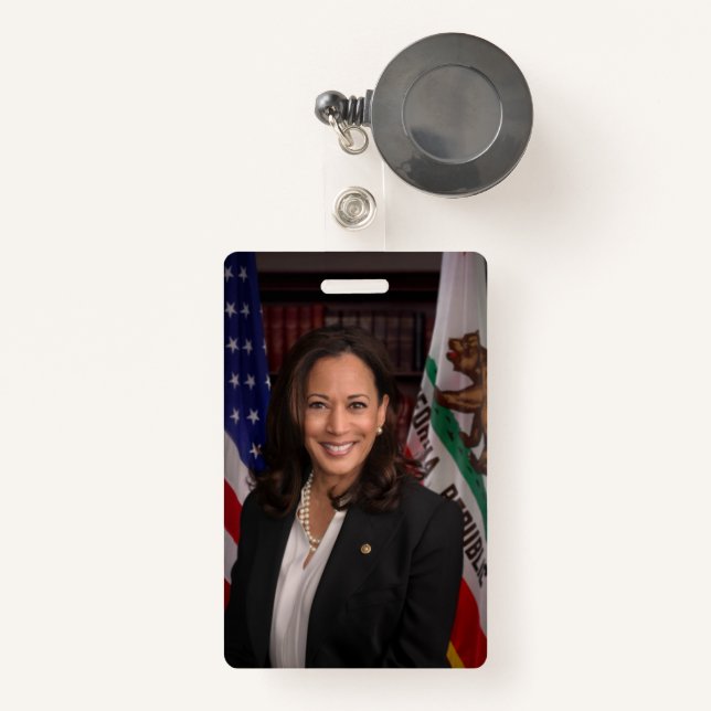 Badge Candidat Kamala Harris à la présidence US 2024 (Front with Retractable)