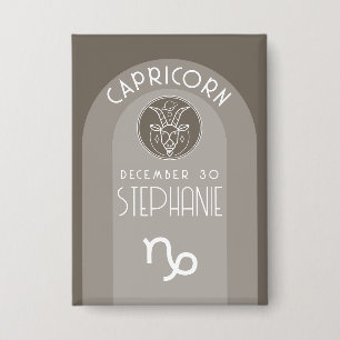 Badge Capricorn Personnalisé Anniversaire Zodiac - Desig