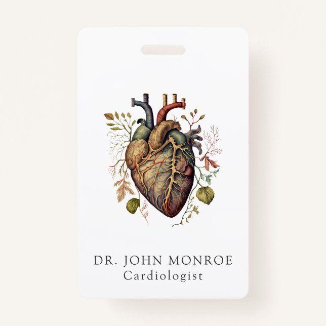 Badge Cardiologie Médicale du coeur anatomique (Devant)