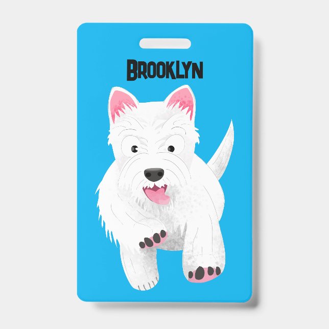 Badge Caricature blanche de terrier de l'ouest (Avant)
