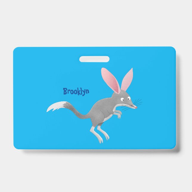 Badge Caricature de bilby australien très heureuse (Avant)