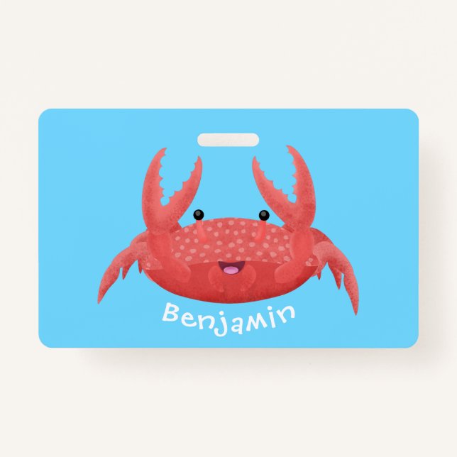 Badge Caricature de crabe rouge cuite (Devant)