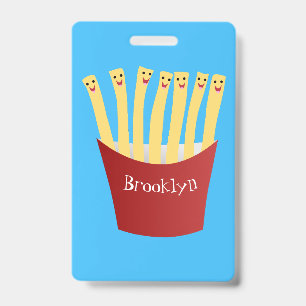 Badge Caricature de frites Cute kawaii fast food