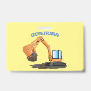 Badge Caricature de la pelle orange