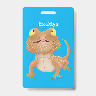 Badge Caricature de lézard de dragon à barbe