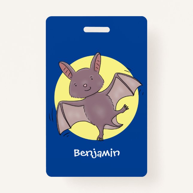 Badge Caricature de vol de chauve-souris (Devant)