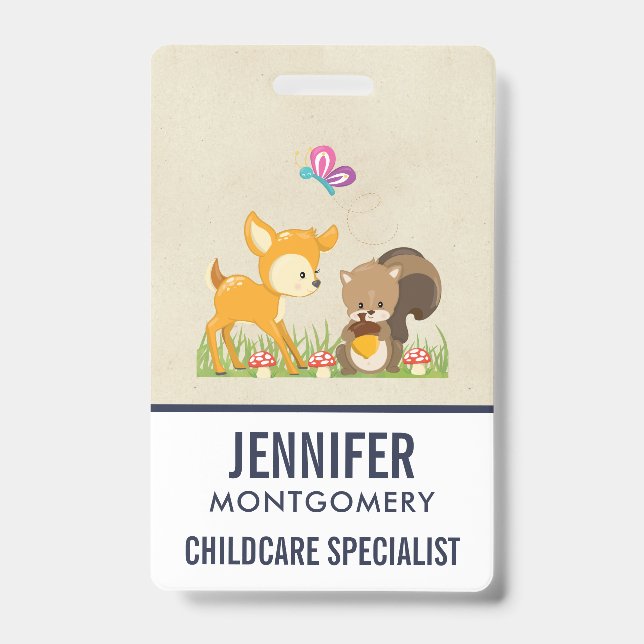 Badge Caricature en bois mignon (Avant)