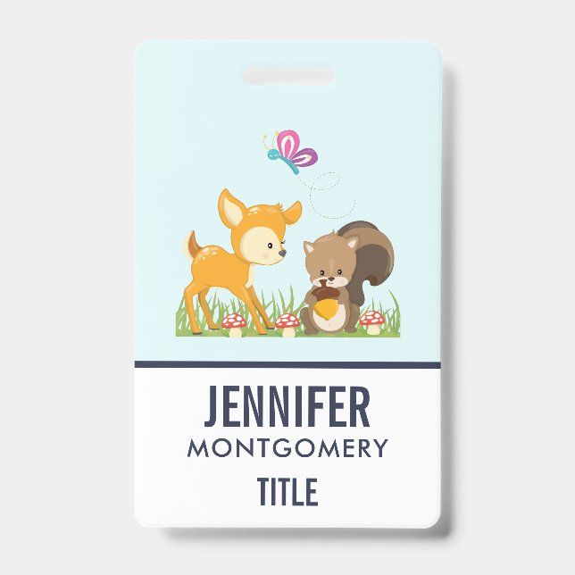 Badge Caricature en bois mignon (Avant)