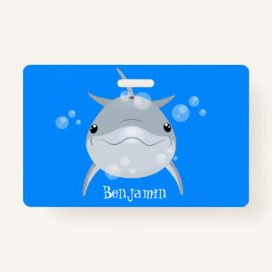 Badge Caricature joli dauphin kawaii kawaii
