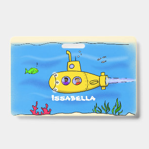 Badge Caricature sous-marine joyeuse