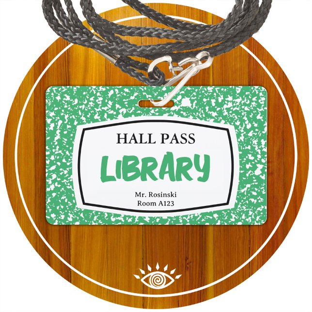 Badge carnet de composition bibliothèque laissez-passer  (Créateur téléchargé)