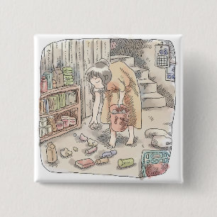 BADGE CARRÉ 5 CM さ な さ さ じ 部 屋 の
