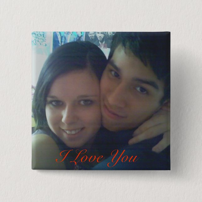 Badge Carré 5 Cm 08, je t'aime (Devant)