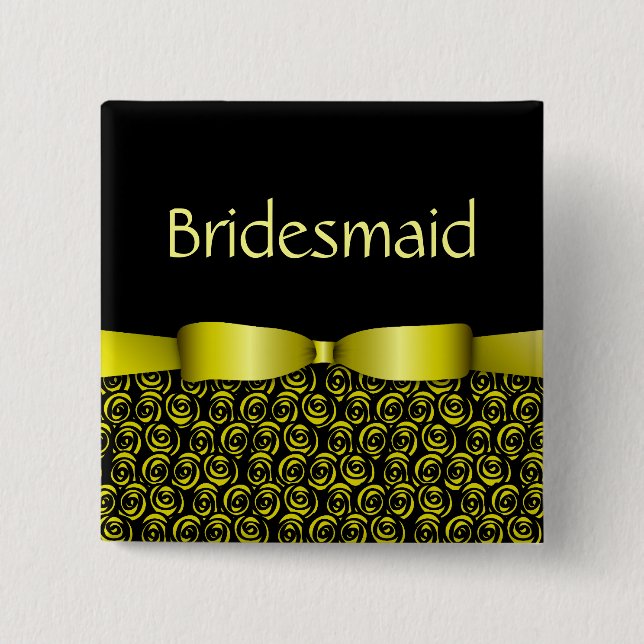 Badge Carré 5 Cm 100 rosettes épousant des boutons de demoiselle (Devant)