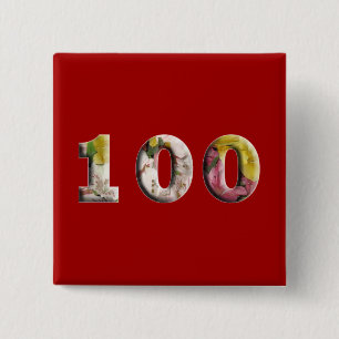 Badge Carré 5 Cm 100e anniversaire 100 ans Milestone Button