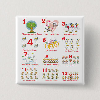 Badge Carré 5 Cm 12 douzièmes jours de noël terminés