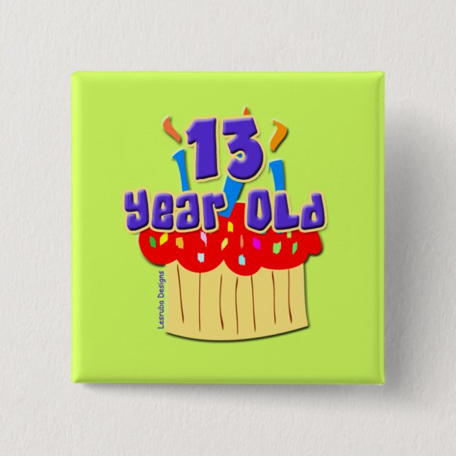 Badge Carré 5 Cm 13 ans (Devant)