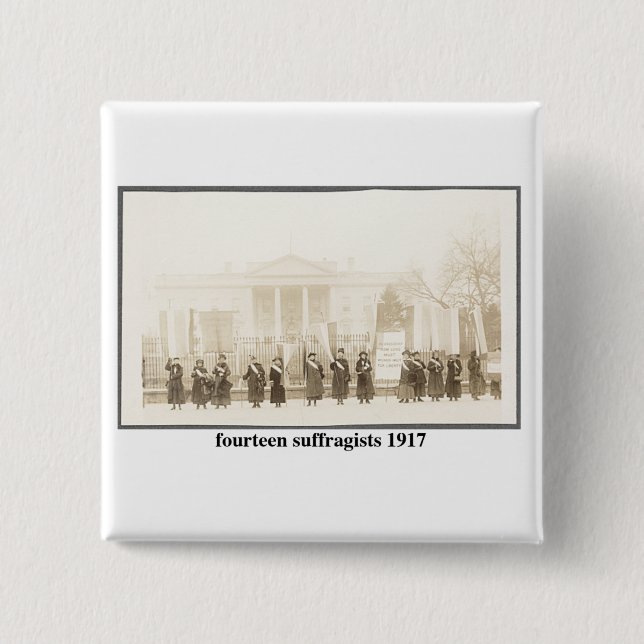 Badge Carré 5 Cm 14 Souffragistes, 1917 (Devant)