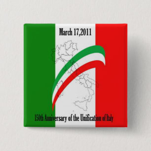 Badge Carré 5 Cm 150e anniversaire de l'unification de l'Italie